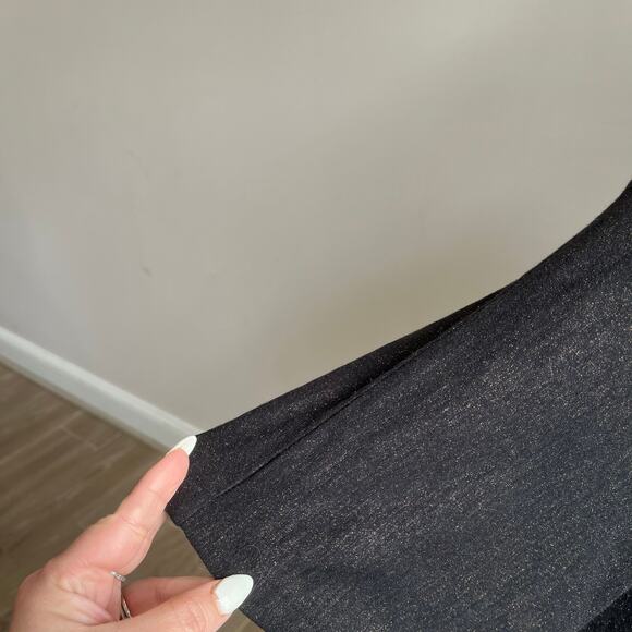 White House Black Market Black & Gold Fringe Boho V Neck Blouse NWT Sz L/XL - Picture 6 of 8